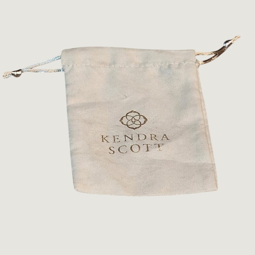 Kendra Scott Drawstring Jewelry Pouch Storage Gray Gold